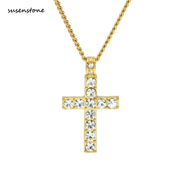 susenstone gold silver stainless steel bling rhinestone crystal cross pendant necklace women hip hop 60cm link chain chokers
susenstone gold silver stainless steel bling rhinestone crystal cross pendant necklace women hip hop 60cm link chain chokers