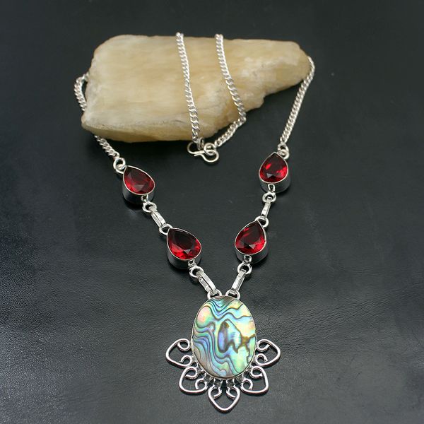 trendy multi gems abalone shell red garnet 925 sterling silver chain pendant necklace 19 inch tf803
trendy multi gems abalone shell red garnet 925 sterling silver chain pendant necklace 19 inch tf803
