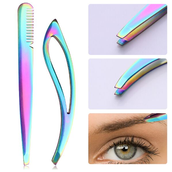 rainbow stainless steel eyebrow tweezer flat tip eyelash clip face eye brow trimmer eyelash clip cosmetic beauty makeup tool
rainbow stainless steel eyebrow tweezer flat tip eyelash clip face eye brow trimmer eyelash clip cosmetic beauty makeup tool