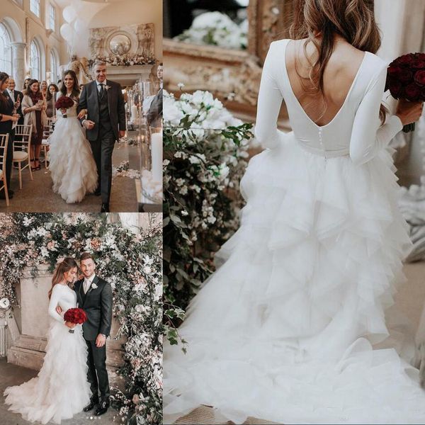 Cheap 2019 A Line Bohemian Wedding Dresses With Long Sleeves Tieres Ruffles Tulle Bridal Dresses Covered Button Back Weding Gowns For Brides
Cheap 2019 A Line Bohemian Wedding Dresses With Long Sleeves Tieres Ruffles Tulle Bridal Dresses Covered Button Back Weding Gowns For Brides