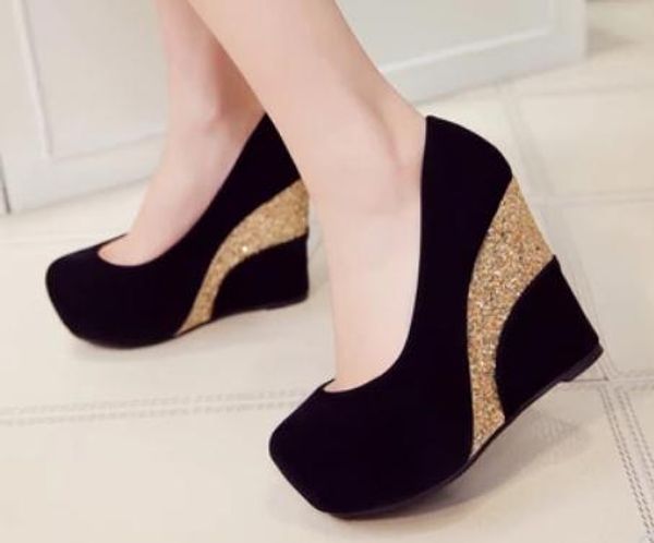 women's shoes in spring and autumn round head waterproof table shallow mouth slope heel, Black
women's shoes in spring and autumn round head waterproof table shallow mouth slope heel, Black