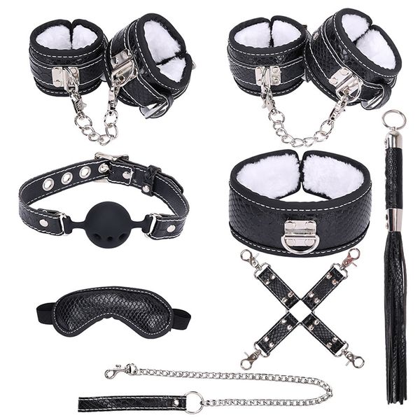 8pcs velvet handcuffs cuffs collar gag whip ankle erotic toy leather couple toy bondage restraint set fetish for pu men svxxv
8pcs velvet handcuffs cuffs collar gag whip ankle erotic toy leather couple toy bondage restraint set fetish for pu men svxxv