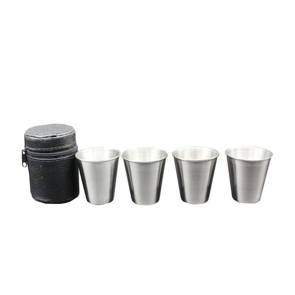 4pcs/set 70ml stainless steel pocket sglass with cup cover wine beer whiskey drink cup men's outdoor travel gift
4pcs/set 70ml stainless steel pocket sglass with cup cover wine beer whiskey drink cup men's outdoor travel gift