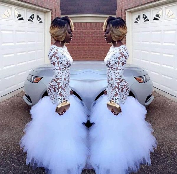 2023 white lace mermaid prom dresses for black girls long sleeves ruffles tulle floor length plus size evening prom gowns vestidos
2023 white lace mermaid prom dresses for black girls long sleeves ruffles tulle floor length plus size evening prom gowns vestidos