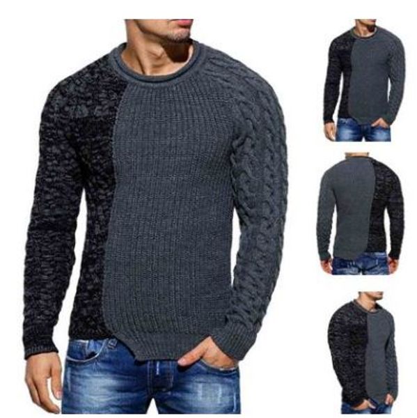 2018 autumn and winter men's fashion long-sleeved two-color stitching knit pullover casual sports men's warm sweater, White;black
2018 autumn and winter men's fashion long-sleeved two-color stitching knit pullover casual sports men's warm sweater, White;black