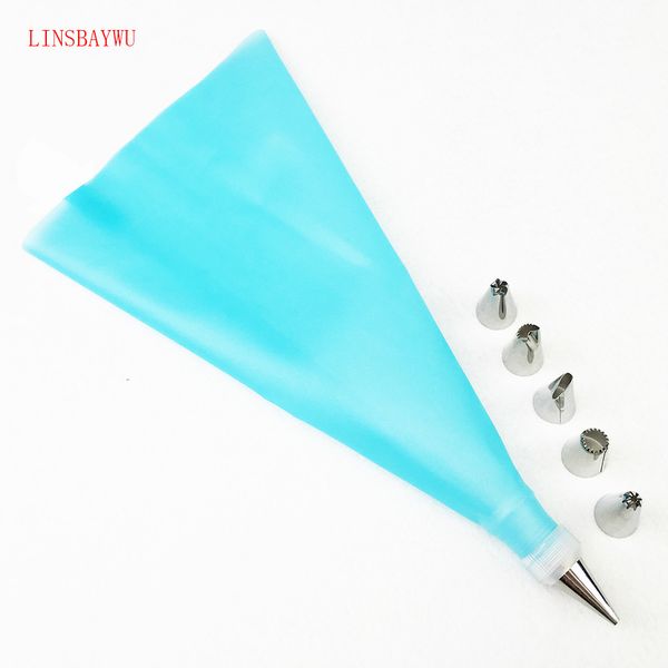8 pcs/set silicone icing piping cream pastry bag + 6 stainless steel nozzle set diy cake decorating tips bakeware utensil
8 pcs/set silicone icing piping cream pastry bag + 6 stainless steel nozzle set diy cake decorating tips bakeware utensil