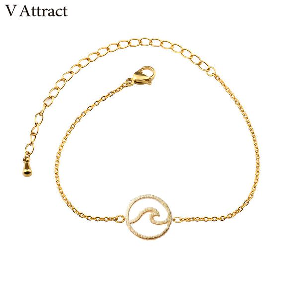 v attract 10pcs fashion travel jewelry sea wave bracelets stainless steel simple round bileklik gold silver pulseira feminina, Black
v attract 10pcs fashion travel jewelry sea wave bracelets stainless steel simple round bileklik gold silver pulseira feminina, Black