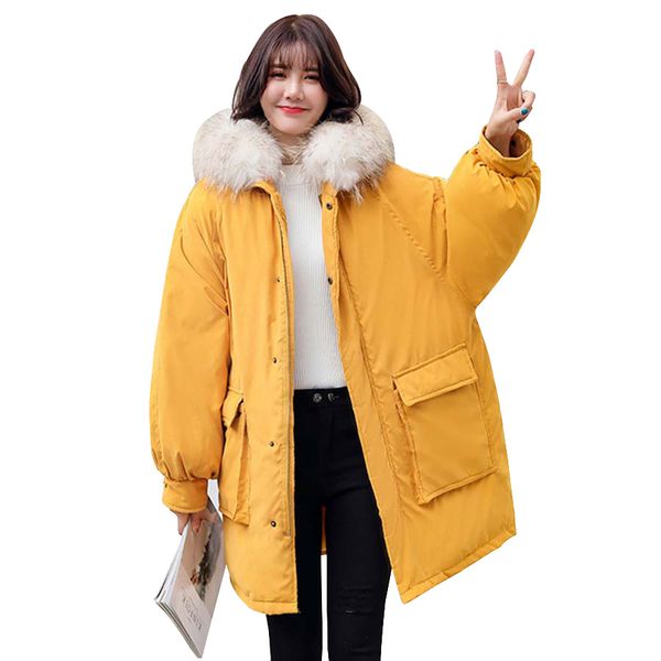 winter coat women 2018 fashion cotton-padded fur collar hooded winter jacket women medium-long outwear parka female plus size, Black
winter coat women 2018 fashion cotton-padded fur collar hooded winter jacket women medium-long outwear parka female plus size, Black