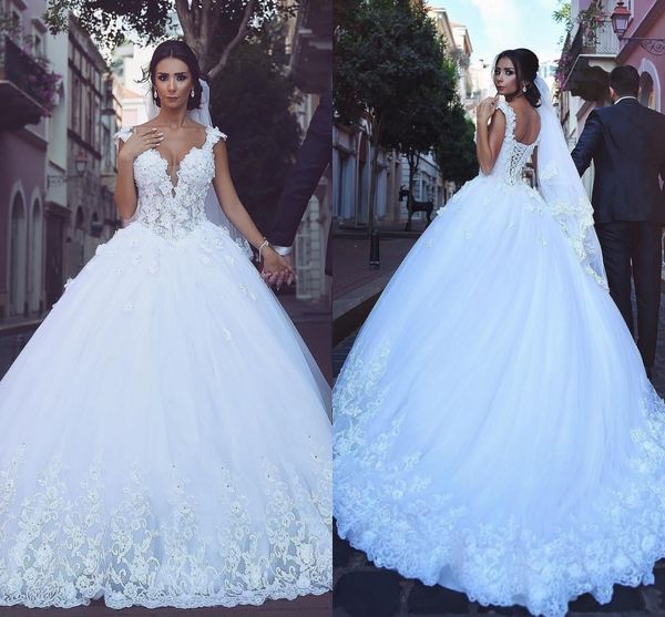 ball gown wedding dresses said mhamad cap sleeves appliques lace tulle wedding gowns custom made african bridal dresses vstidos dh4144, White
ball gown wedding dresses said mhamad cap sleeves appliques lace tulle wedding gowns custom made african bridal dresses vstidos dh4144, White