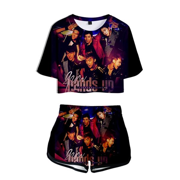 hot new fashion kpop bts singer 2pm characters printed women sets summer cool women two piece sets crop +shorts 2 pieces, Gray
hot new fashion kpop bts singer 2pm characters printed women sets summer cool women two piece sets crop +shorts 2 pieces, Gray