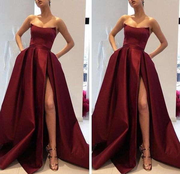 2018 sweetheart a-line split prom dresses pleated satin custom formal evening party gowns sale vestidos de soiree, Black
2018 sweetheart a-line split prom dresses pleated satin custom formal evening party gowns sale vestidos de soiree, Black