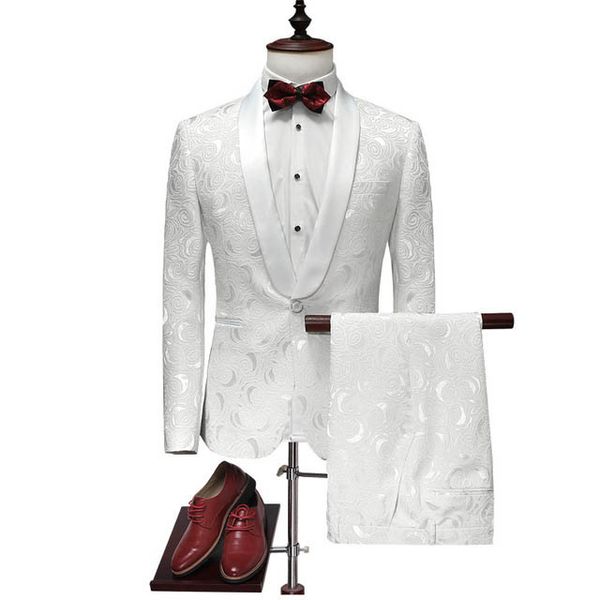 new brand men's suits 2 pieces jacket+pants solid white suit wedding groom dress party clothing luxury slim fit for youth, White;black
new brand men's suits 2 pieces jacket+pants solid white suit wedding groom dress party clothing luxury slim fit for youth, White;black