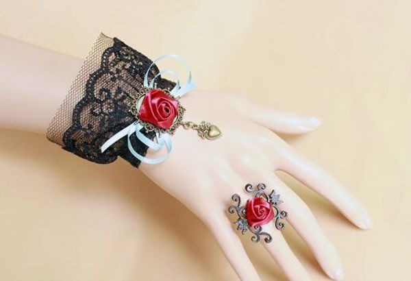 new european and american fashion exquisite rose lace bracelet lady band ring set beaded wrist jewelry fashion classic delicate eleganc, Golden;silver
new european and american fashion exquisite rose lace bracelet lady band ring set beaded wrist jewelry fashion classic delicate eleganc, Golden;silver