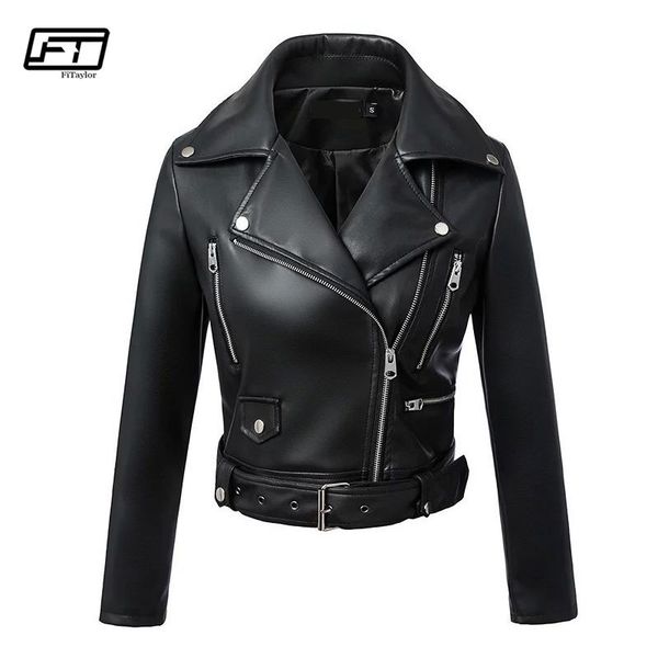 fitaylor black faux leather jacket women spring autumn short soft pu leather jackets with belt zipper moto biker coat
fitaylor black faux leather jacket women spring autumn short soft pu leather jackets with belt zipper moto biker coat
