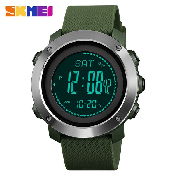 

skmei outdoor sports men women watches climbing height pressure compass pedometer satch electronic watch relogio masculino, Slivery;brown