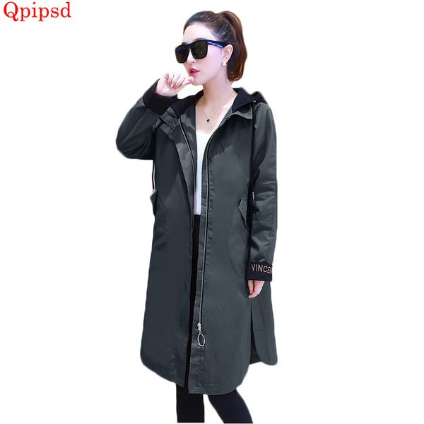 2018 new spring autumn women long trench coats female large size loose windbreakers womens casual outerwear lady hooded overcoat, Tan;black
2018 new spring autumn women long trench coats female large size loose windbreakers womens casual outerwear lady hooded overcoat, Tan;black