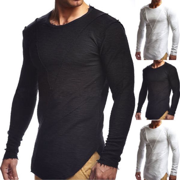 2018 men's t-shirts fashion long sleeve slim fits purt color t shirts muscle asymmetrical tee t-shirt casual outwear, White;black
2018 men's t-shirts fashion long sleeve slim fits purt color t shirts muscle asymmetrical tee t-shirt casual outwear, White;black