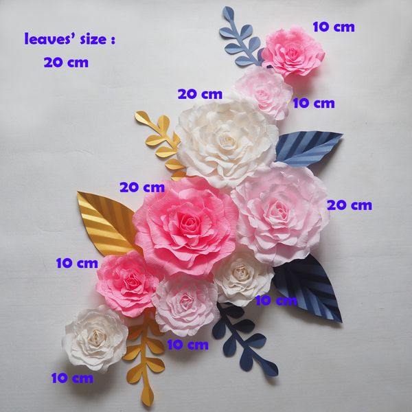 giant paper flowers backdrop artificial handmade crepe paper rose 9pcs+leaves 7pcs for wedding & party deco home decoration
giant paper flowers backdrop artificial handmade crepe paper rose 9pcs+leaves 7pcs for wedding & party deco home decoration