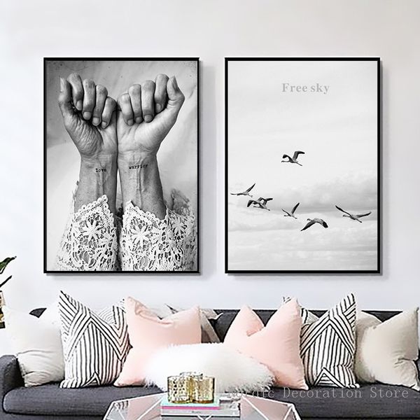 lzn nordic poster black and white love warrior posters and prints wall art canvas painting sky bird hand abstract canvas
lzn nordic poster black and white love warrior posters and prints wall art canvas painting sky bird hand abstract canvas