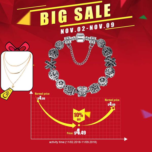 eleshe diy 925 animal butterfly silver charm bracelet with safety chain crystal bead bracelet for women fashion jewelry gift, Golden;silver
eleshe diy 925 animal butterfly silver charm bracelet with safety chain crystal bead bracelet for women fashion jewelry gift, Golden;silver