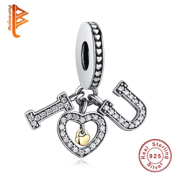 BELAWANG Romantic Gift I LOVE YOU Charm Beads With CZ Fit Pandora Women Bracelet 925 Sterling Silver Gold Heart Charms DIY Wedding Jewelry
BELAWANG Romantic Gift I LOVE YOU Charm Beads With CZ Fit Pandora Women Bracelet 925 Sterling Silver Gold Heart Charms DIY Wedding Jewelry