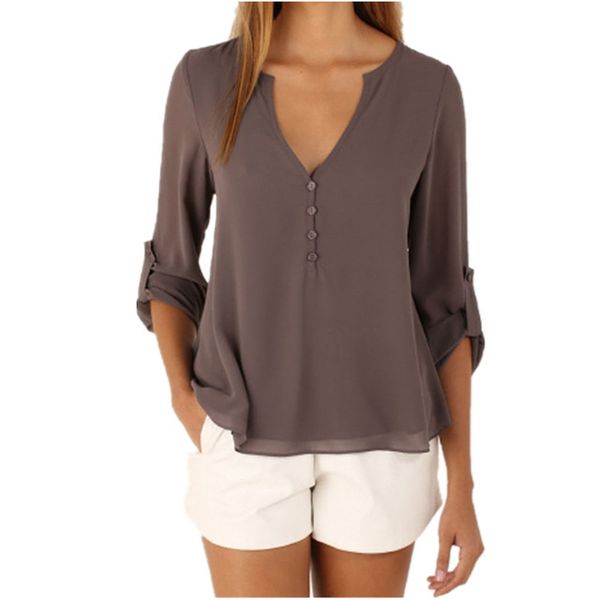2018 11color 5xl big yard women v-neck chiffon blouses 3/4 sleeve female shirt fashion large size plus size feminina camisas blusas c14, White
2018 11color 5xl big yard women v-neck chiffon blouses 3/4 sleeve female shirt fashion large size plus size feminina camisas blusas c14, White