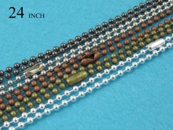 20 pcs - 24 inch ball chain necklace, 24 inch bead chain, 2.4mm ball chains - silver, bronze, copper, black, gunmetal
20 pcs - 24 inch ball chain necklace, 24 inch bead chain, 2.4mm ball chains - silver, bronze, copper, black, gunmetal