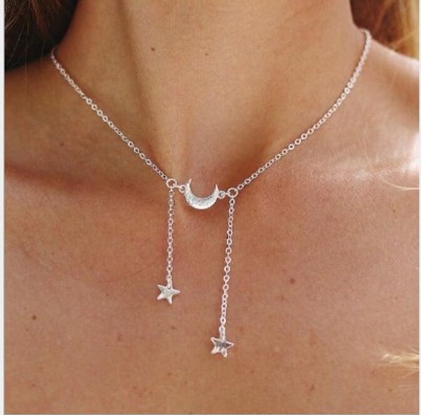 moon stars pendant necklaces for girls /ladies , metal gold silver tone fashion necklaces simple choker necklaces, Golden;silver
moon stars pendant necklaces for girls /ladies , metal gold silver tone fashion necklaces simple choker necklaces, Golden;silver