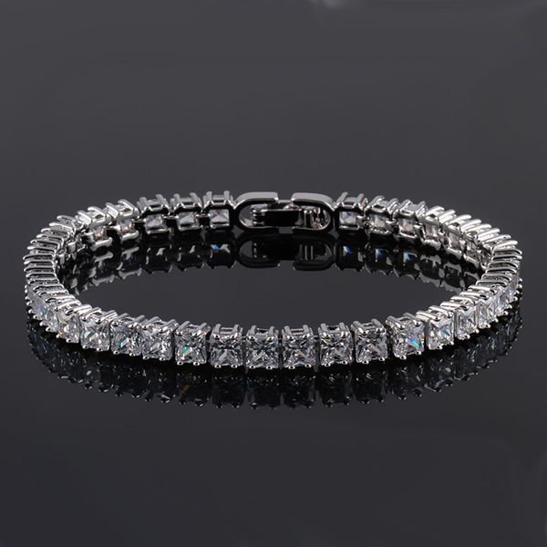 classic square 4mm cz tennis bracelets for woman silver color princess cut wedding jewelry christmas bijoux gift, Black
classic square 4mm cz tennis bracelets for woman silver color princess cut wedding jewelry christmas bijoux gift, Black