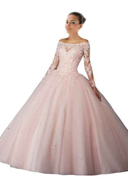 Vestidos 15 anos Платья Quinceanera 2018 С плеча с длинными рукавами Кружевные бальные платья с аппликацией Sweet 16 Платья Светло-розовый румянец
Vestidos 15 anos Платья Quinceanera 2018 С плеча с длинными рукавами Кружевные бальные платья с аппликацией Sweet 16 Платья Светло-розовый румянец