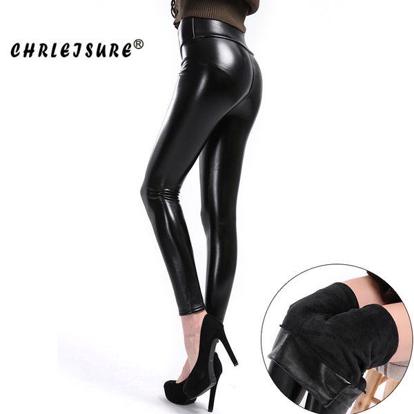 chrleisure warm leather leggings for women winter solid plus velvet high waist standard pants slim pu punk women's leggings, Black
chrleisure warm leather leggings for women winter solid plus velvet high waist standard pants slim pu punk women's leggings, Black