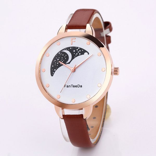 genboli fashion bracelet watches for women slim leather strap moon pattern quartz dress ladies wristwatches women clock, Slivery;brown
genboli fashion bracelet watches for women slim leather strap moon pattern quartz dress ladies wristwatches women clock, Slivery;brown