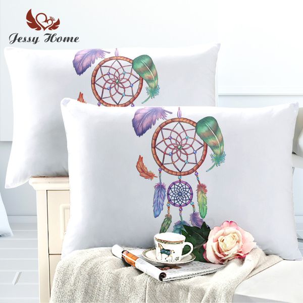 

home textiles dreamcatcher pillowcase bohemia boho purple feather pillow cover bedclothes drop shipping a28