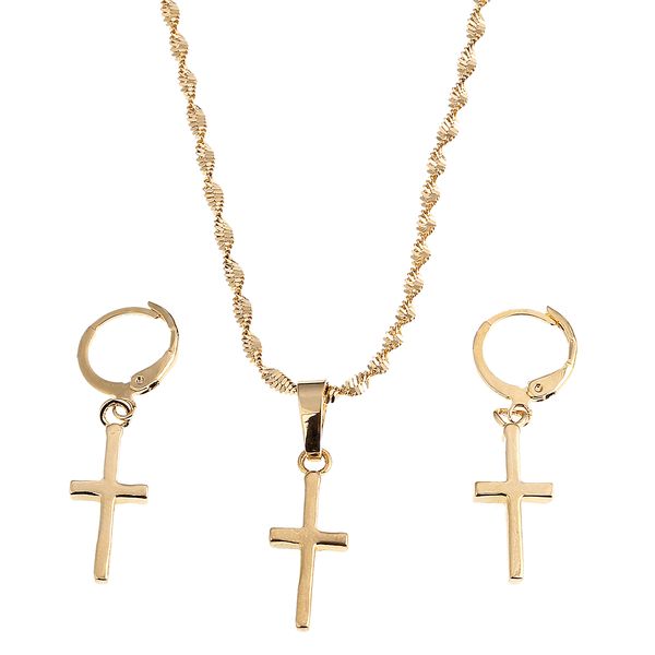 cross pendant necklace earrings set gold color jewelry crucifix christian jewelry set, Silver
cross pendant necklace earrings set gold color jewelry crucifix christian jewelry set, Silver