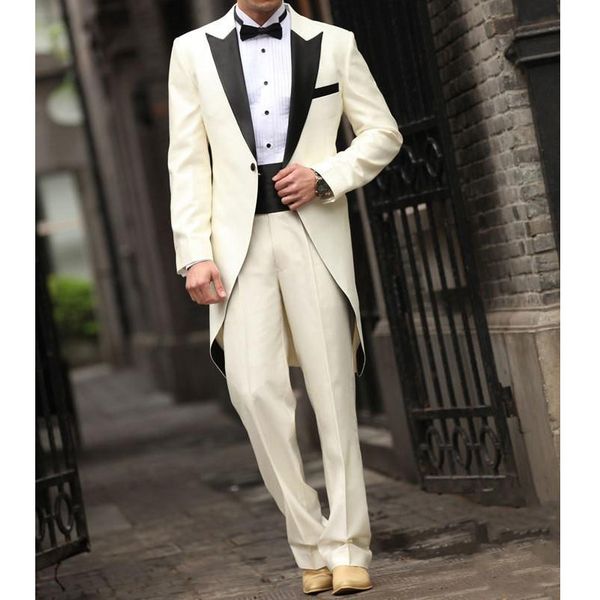 two piece wedding tailcoat for groom wear 2018 one button long black peaked lapel custom made evening party men suits jacket pants, Black;gray
two piece wedding tailcoat for groom wear 2018 one button long black peaked lapel custom made evening party men suits jacket pants, Black;gray