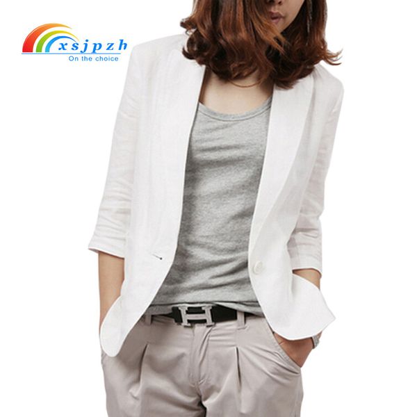 xsjpzh new spring summer style ladies coat solid color cotton linen blazers feminino blazer plus size women suit jacket yb591 s18101303, White;black
xsjpzh new spring summer style ladies coat solid color cotton linen blazers feminino blazer plus size women suit jacket yb591 s18101303, White;black