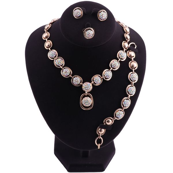 new simple party jewelry sets for women gold color crystal colorful hydrangea earrings necklace bracelet ring set wedding gift, Black
new simple party jewelry sets for women gold color crystal colorful hydrangea earrings necklace bracelet ring set wedding gift, Black