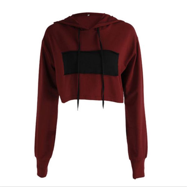 2017 autumn women casual loose hoodies long sleeve crop o neck sweatshirt wine red and black patchwork pullovers
2017 autumn women casual loose hoodies long sleeve crop o neck sweatshirt wine red and black patchwork pullovers