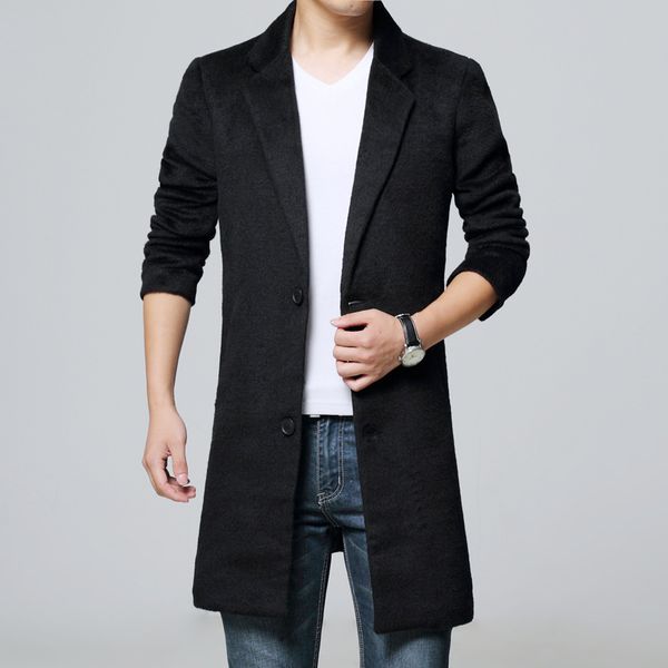 fashion long sleeve long wool blend mens coat casual wide-waisted solid men jacket turn down collar korean male fashion coat, Black
fashion long sleeve long wool blend mens coat casual wide-waisted solid men jacket turn down collar korean male fashion coat, Black