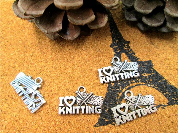 75pcs- i love knitting charms, antique tibetan silver tone knitting charms pendants 13x20mm, Bronze;silver
75pcs- i love knitting charms, antique tibetan silver tone knitting charms pendants 13x20mm, Bronze;silver