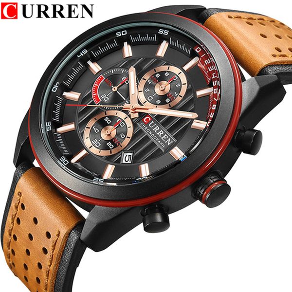curren watches brand man watch leather chronograph waterproof male clock quartz man watches water resistant watch men 8292, Slivery;brown
curren watches brand man watch leather chronograph waterproof male clock quartz man watches water resistant watch men 8292, Slivery;brown