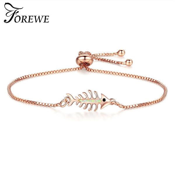 forewe fashion rhinestone cubic zirconia opal bracelets for women adjustable chain fish bone bracelet rose gold silver jewelry, Black
forewe fashion rhinestone cubic zirconia opal bracelets for women adjustable chain fish bone bracelet rose gold silver jewelry, Black