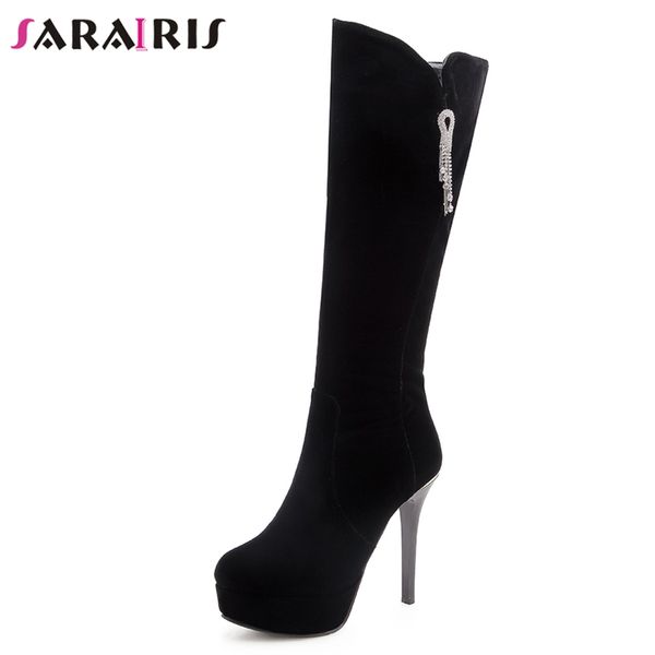 sarairis women nubuck faux suede knee long boots rhinestone chains high heel autumn winter shoes woman platform knight boots, Black
sarairis women nubuck faux suede knee long boots rhinestone chains high heel autumn winter shoes woman platform knight boots, Black