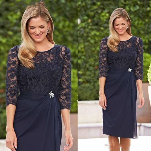 above knee length mother of the bride dresses charming o neck lace chiffon woman formal party gowns, Black;red
above knee length mother of the bride dresses charming o neck lace chiffon woman formal party gowns, Black;red