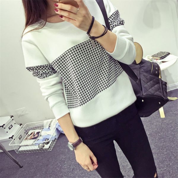 мода новое прибытие женская одежда houndstooth леди о-образным вырезом с длинным рукавом контраст цвет лоскутное топы женский белый футболка, White
мода новое прибытие женская одежда houndstooth леди о-образным вырезом с длинным рукавом контраст цвет лоскутное топы женский белый футболка, White