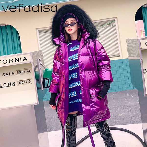 vefadisa women light color cotton overcoat 2018 winter keep warm thickness long coat women metal color down jacket dq465, Black
vefadisa women light color cotton overcoat 2018 winter keep warm thickness long coat women metal color down jacket dq465, Black