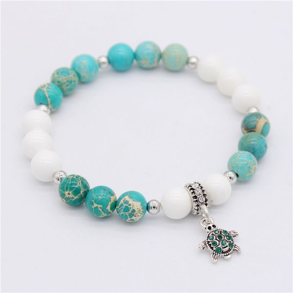 ocean style turtle shape cubic ziconia bracelets green & white natural stone beads fashion jewelry bracelet for women mbr180224, Black
ocean style turtle shape cubic ziconia bracelets green & white natural stone beads fashion jewelry bracelet for women mbr180224, Black