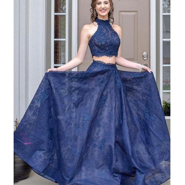 navy blue two pieces prom dresses fashion high neck lace applique sleeveless party dress 2018 new arrival a-line lace prom dress custom made, Black
navy blue two pieces prom dresses fashion high neck lace applique sleeveless party dress 2018 new arrival a-line lace prom dress custom made, Black