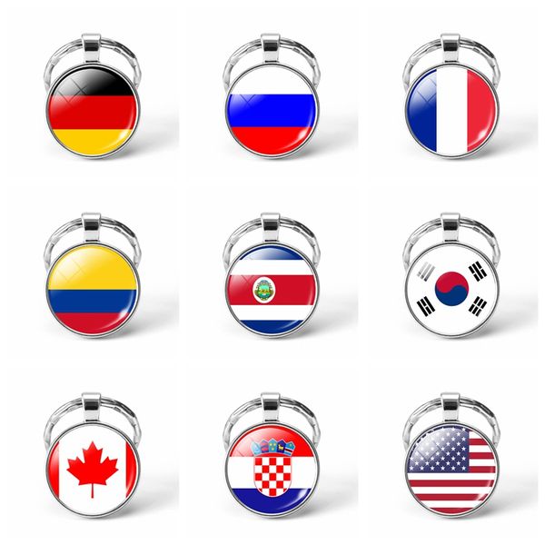 2018 metal football world cup keychain russia / germany /usa / canada france national flag glass cabochon keyring, Silver
2018 metal football world cup keychain russia / germany /usa / canada france national flag glass cabochon keyring, Silver