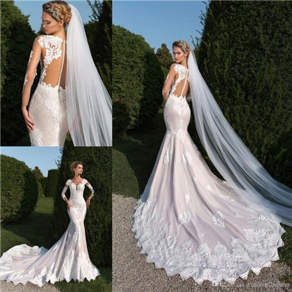 2018 new mermaid wedding dresses sleeveless full lace v neck sheer back bridal gowns sweep train bc0236, White
2018 new mermaid wedding dresses sleeveless full lace v neck sheer back bridal gowns sweep train bc0236, White